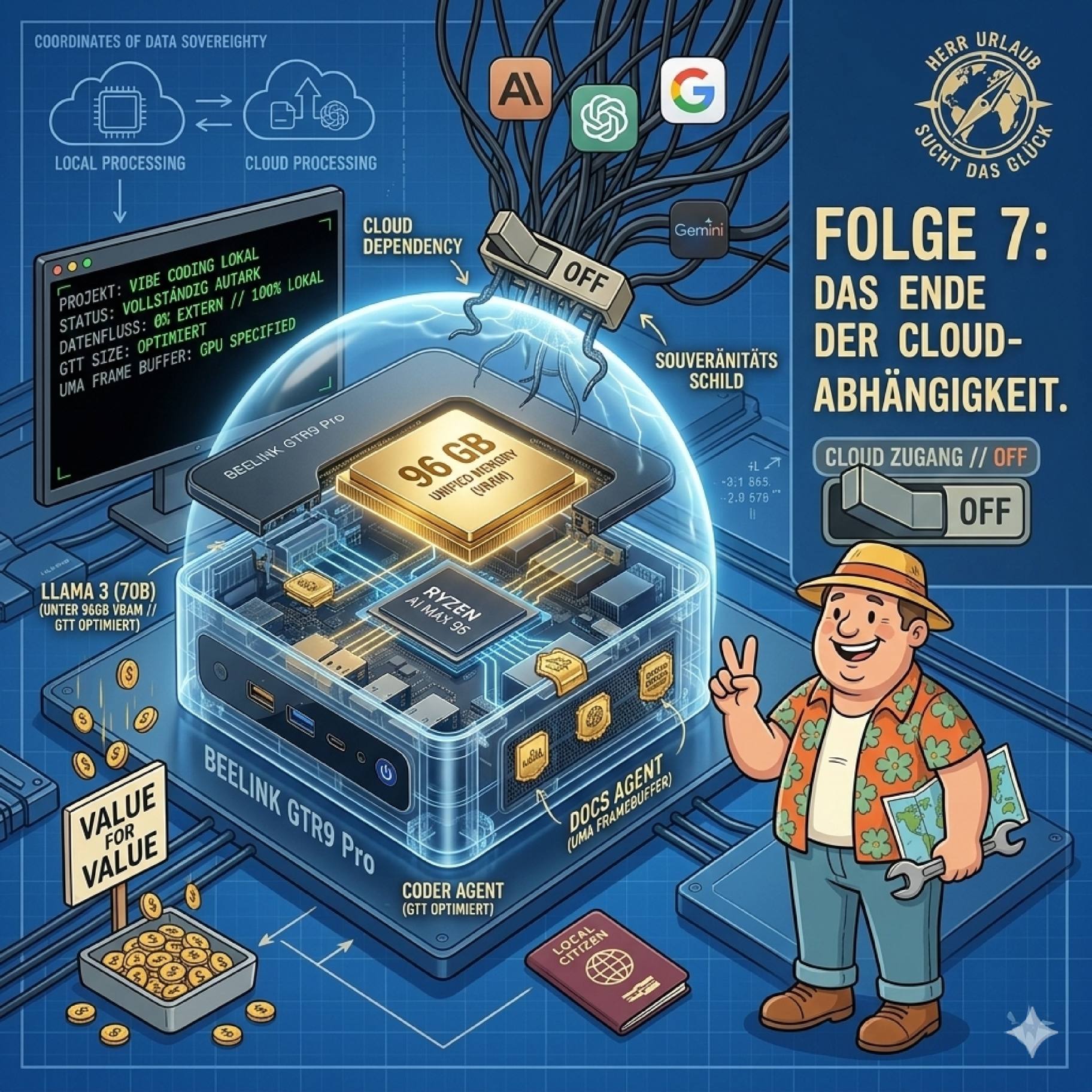 Folge 7: KI-Souveränität für 2700 Dollar? | Beelink GTR9 Pro, Ollama &amp; lokale KI im Selbstversuch
